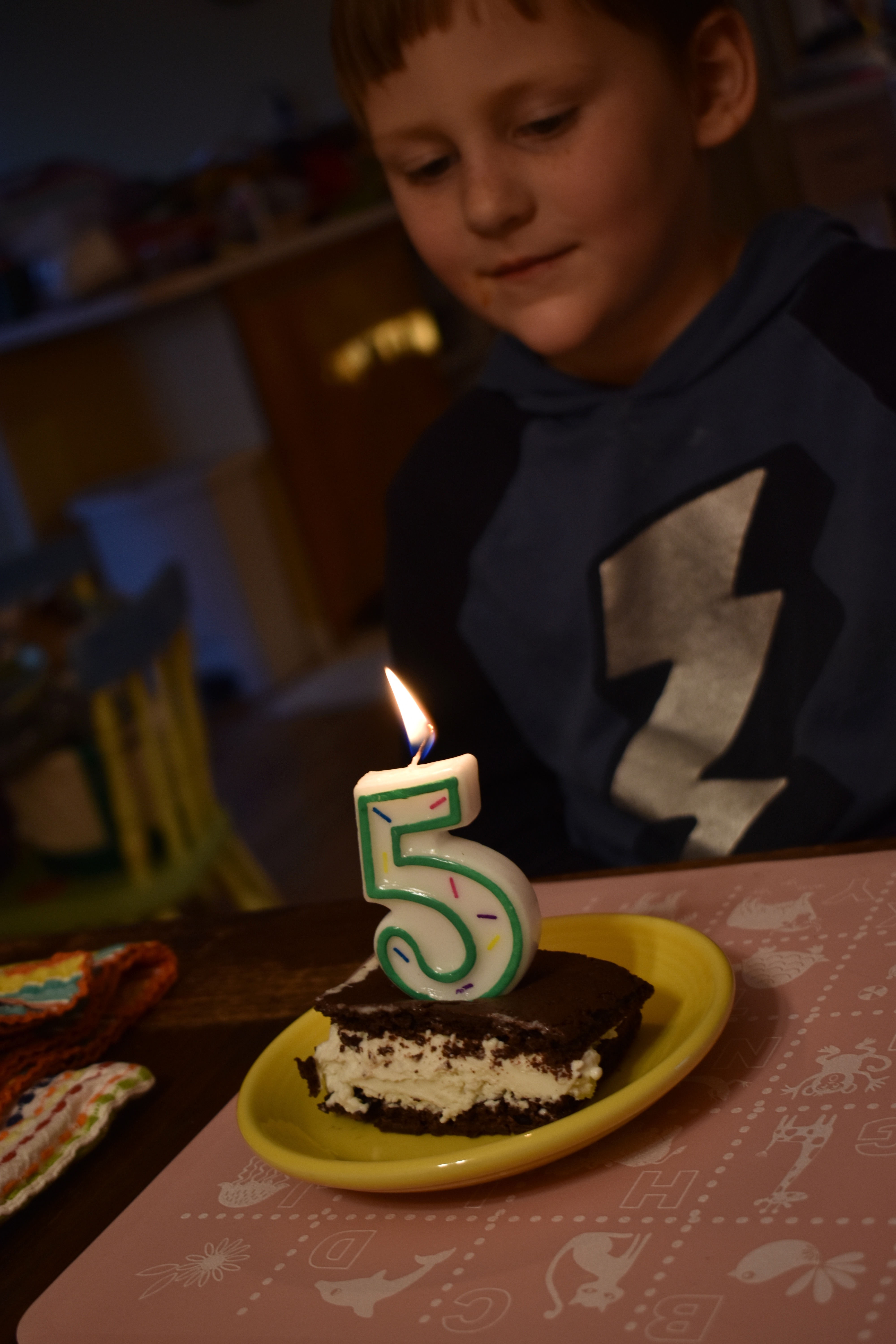 Benjamin with birthday cake 2018